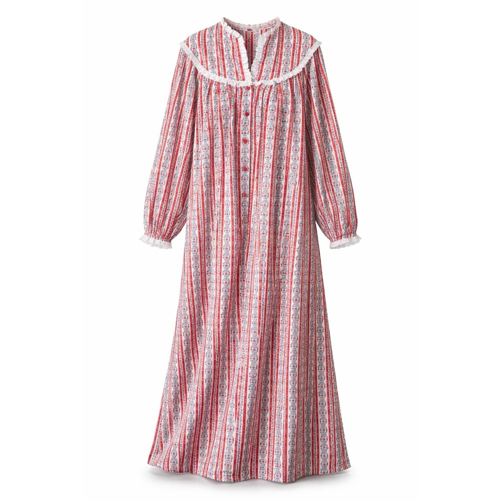 Lanz of Salzburg Tyrolean Flannel Nightgown M Storybook Cottagecore Folk Trad